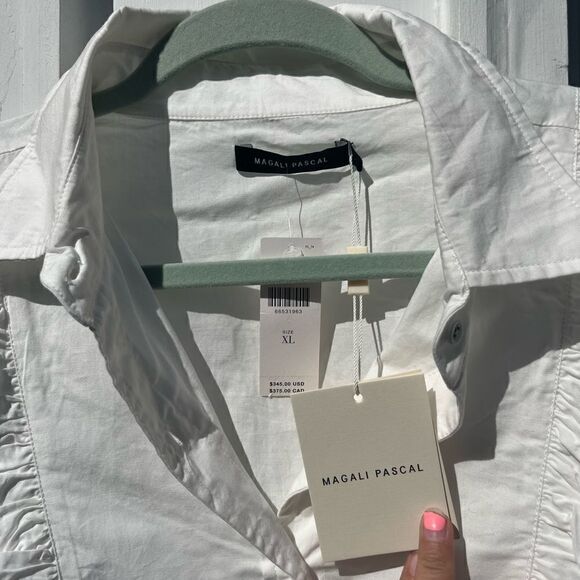 Anthropologie Magali Pascal Eyelet Ruffled Button Down Blouse NWT - Picture 3 of 9